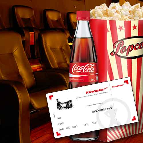 Logensessel, Popcorn, Softgetränk und Kinokarte des Deluxe-Geburtstagspakets