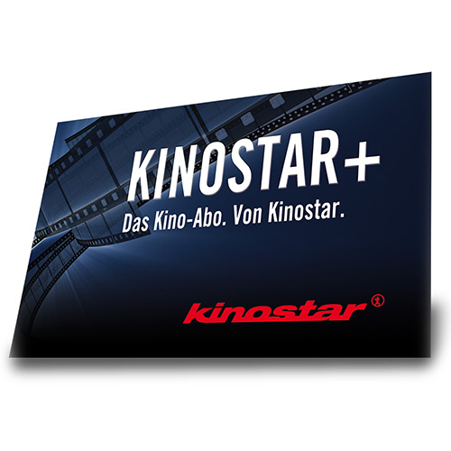 Dunkle KINOSTAR+ Abokarte mit Filmstreifen